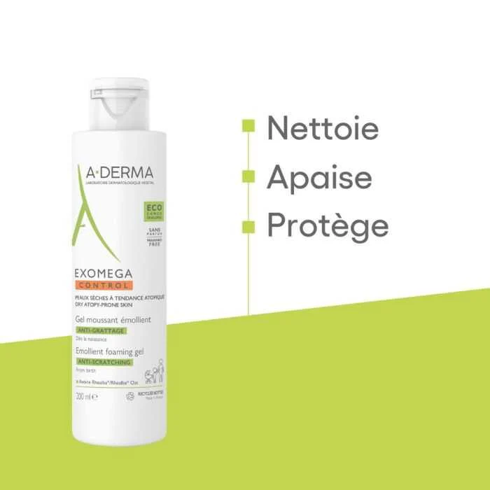 A-Derma Exomega Gel moussant émollient anti-grattage 200 ml - Image 3