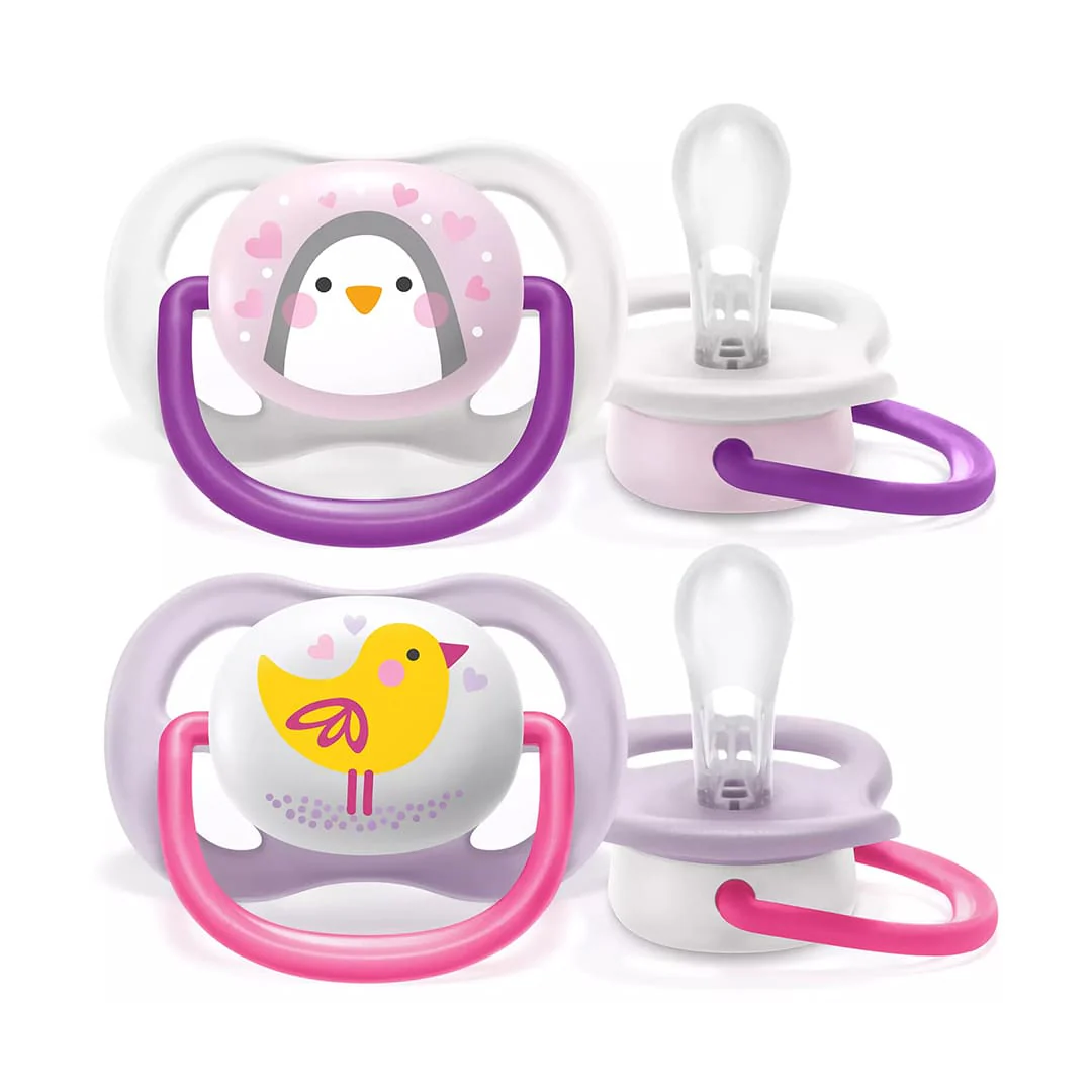 AVENT SUCETTE ORTHO 0-6M GRL PENG/BIRD - SCF080/06 - Image 2