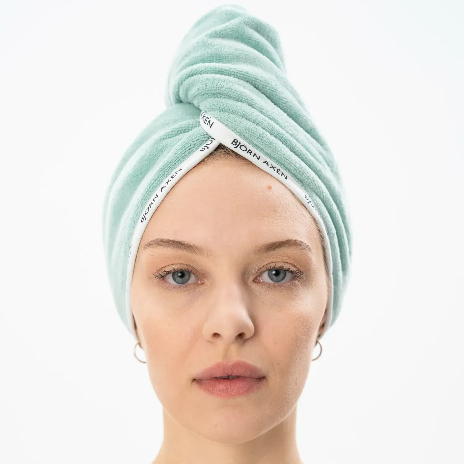 BJORN AXEN - Serviette turban pour cheveux VERTE - Image 2
