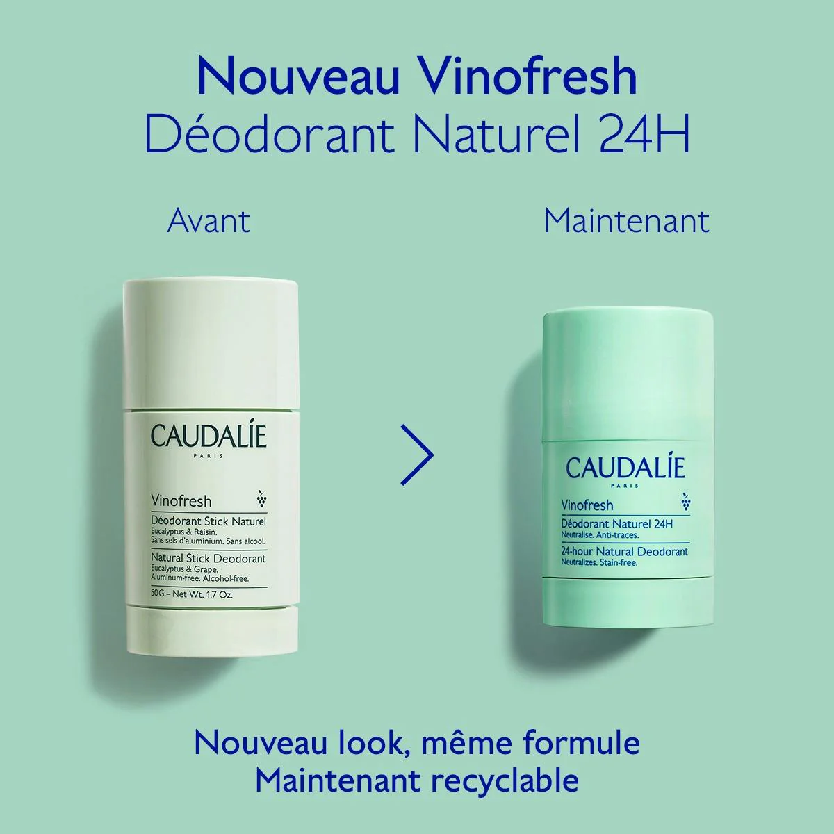 CAUDALIE Vinofresh Déodorant Stick Naturel 50 ml - Image 2