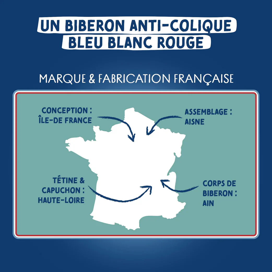 DODIE BIBERON TETINE MULT ANTI COLIQUE 0-6 MOIS DEBIT 1 BLEU 150 ML - Image 5