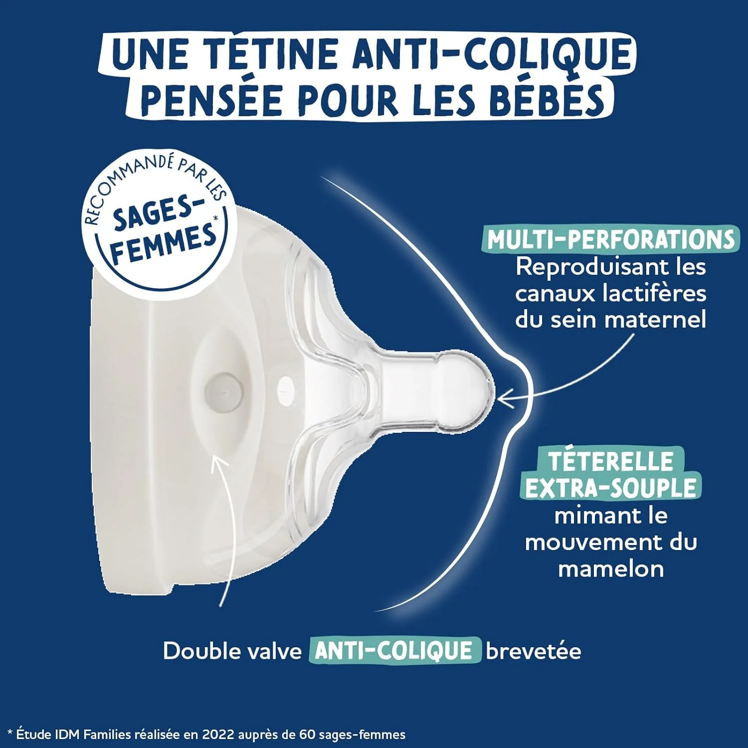 Dodie Biomimétisme Tétine multi perforée anti-colique +6 mois débit 3 - Image 2