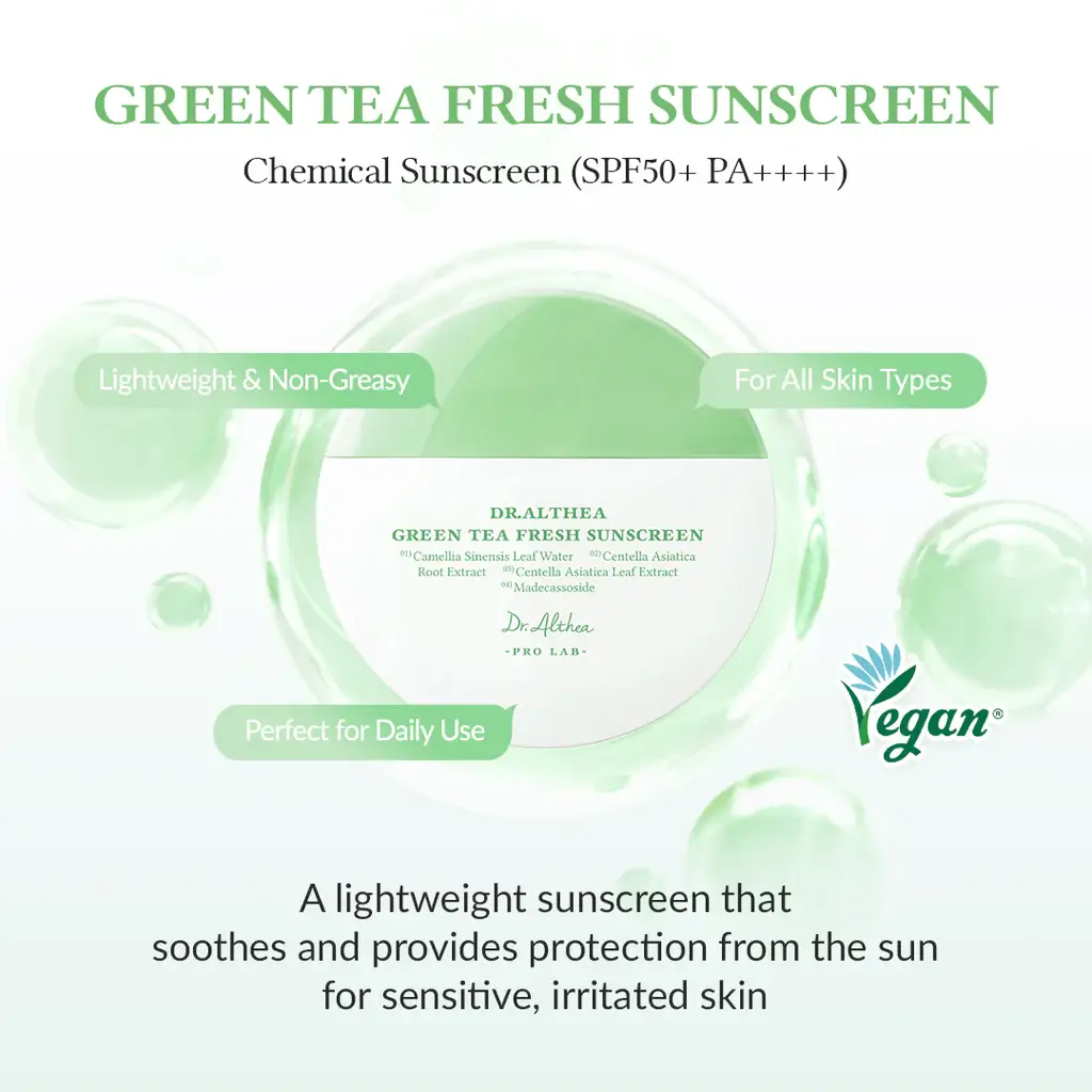 DR ALTHEA GREEN TEA FRESH SUNSCREEN SPF 50+ 45ML - Image 2