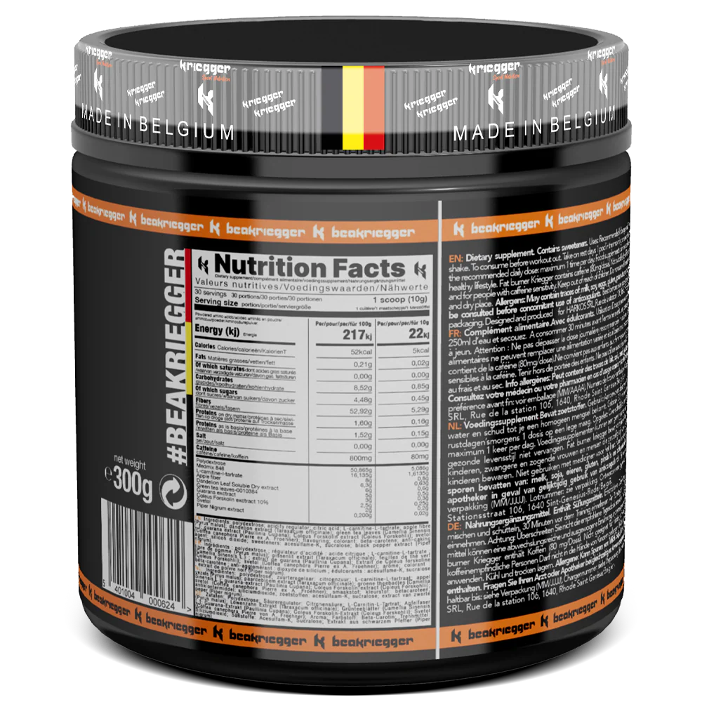 Kriegger FAT BURNER X-TREME 300 g - 30 doses - Image 5