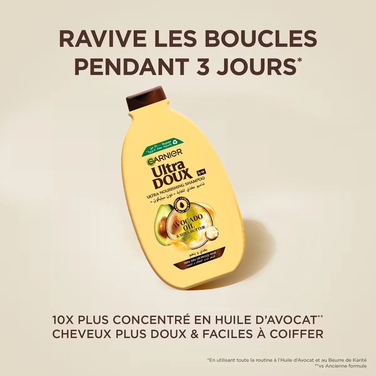 GARNIER Ultra Doux Shampooing Avocat & Karité 200ml – Nutrition Intense Cheveux Secs - Image 2