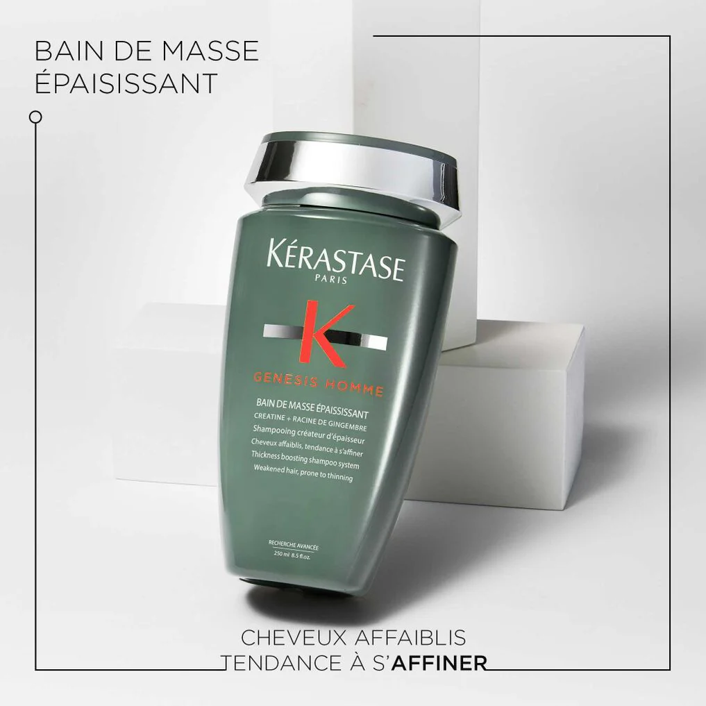 Kérastase Genesis Homme Bain de Masse Épaississant 250ml – Shampooing Épaississant Homme - Image 2