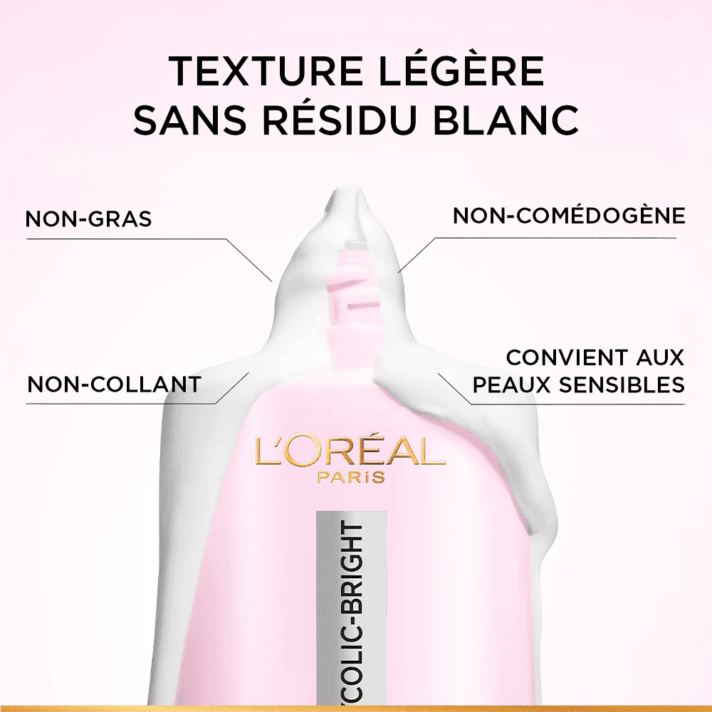L'OREAL PARIS GLYCOLIC-BRIGHT ANTI-DARK SPOT DAILY UV FLUID SPF50 50ML = coffret guasha OFFERT - Image 4