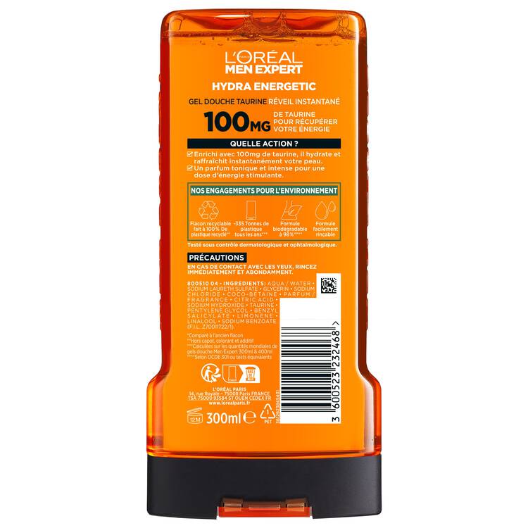 L'Oréal Paris Men Expert Gel Douche 3en1 Hydra Energetic 300 ml - Image 2