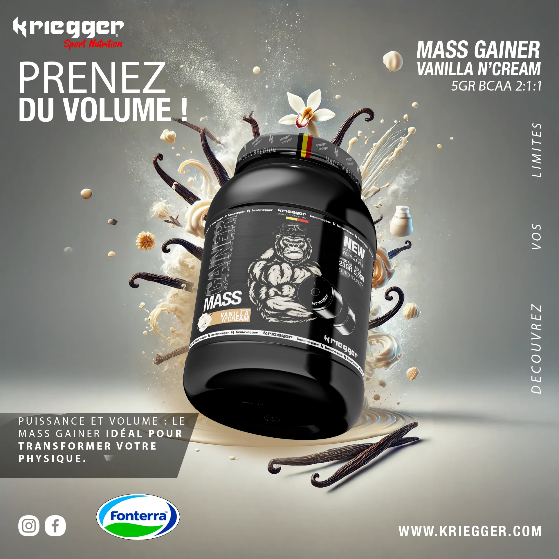 Kriegger MASS GAINER 3000 g - Image 8