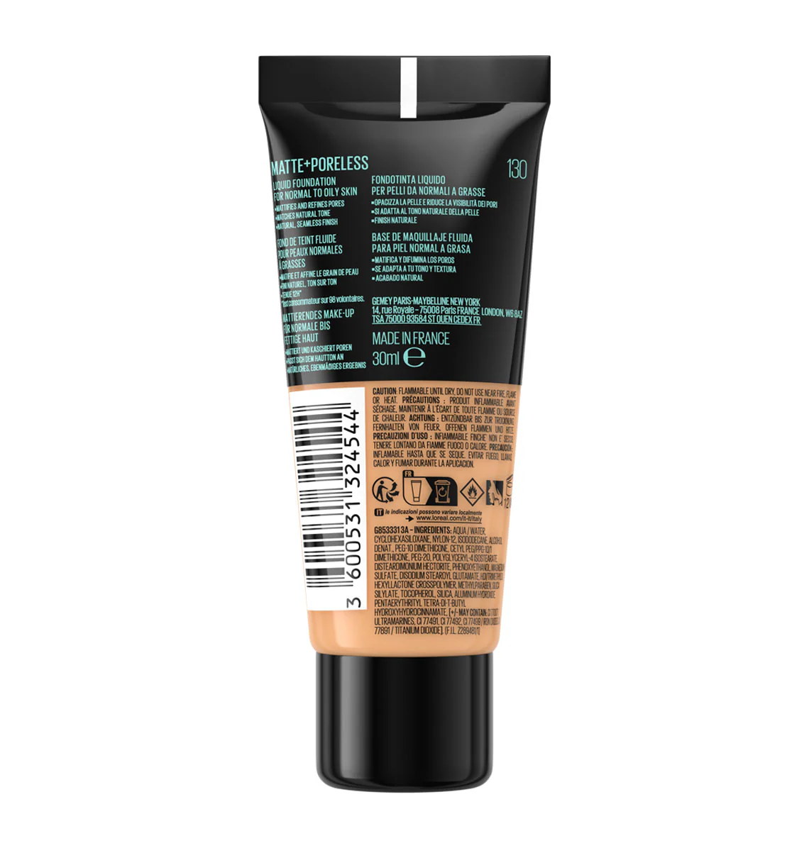 MAYBELLINE FIT ME FOND DE TEINT LIQUIDE MATTE + PORELESS 30ML 130 BUFF BEIGE - Image 4