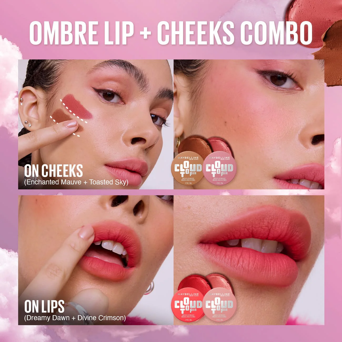 MAYBELLINE NEW YORK BLUSH CLOUDTOPIA CHEEK & LIP MOUSSE ENCHANTED MAUVE 08 - Image 10