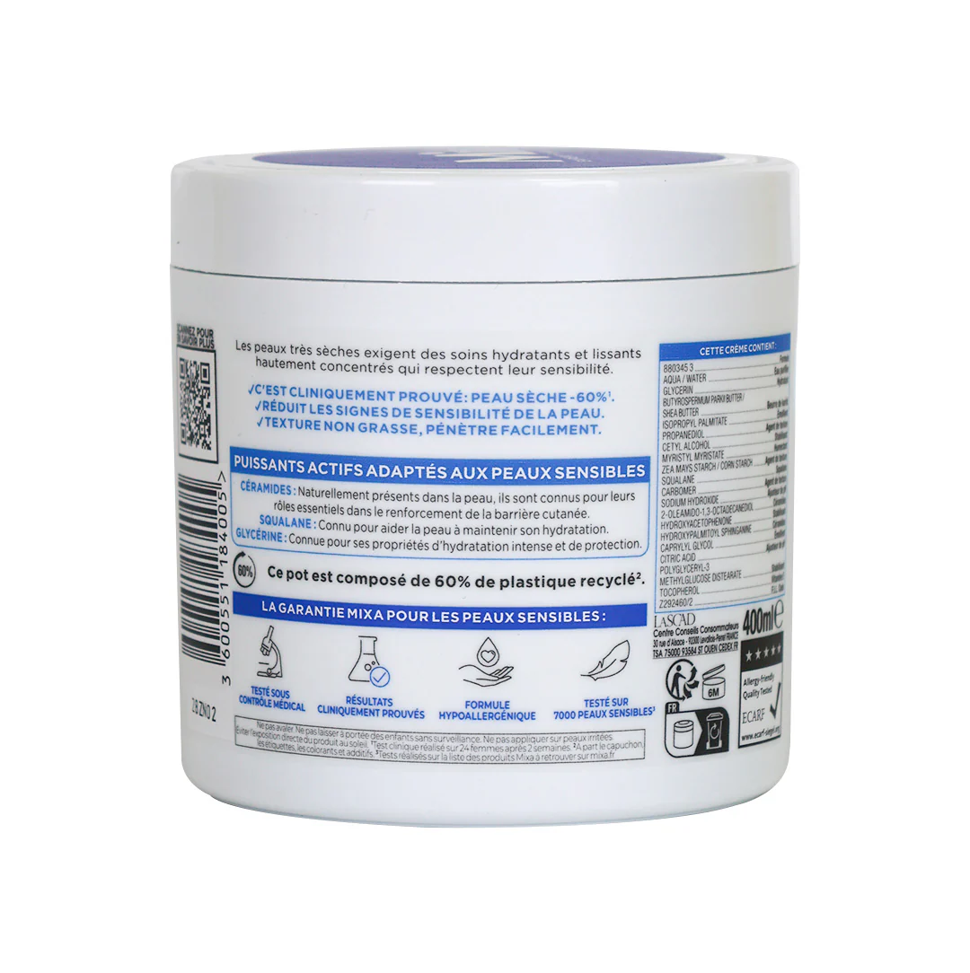 Mixa Crème Céramide Protection - Visage, Corps, Mains 400ml - Image 2