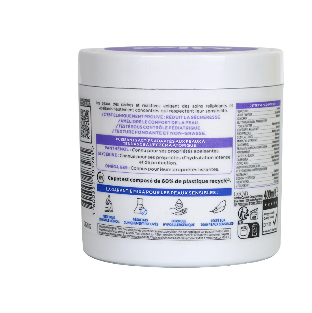 Mixa Crème Panthénol Confort - Visage, Corps, Mains 400ml - Image 2