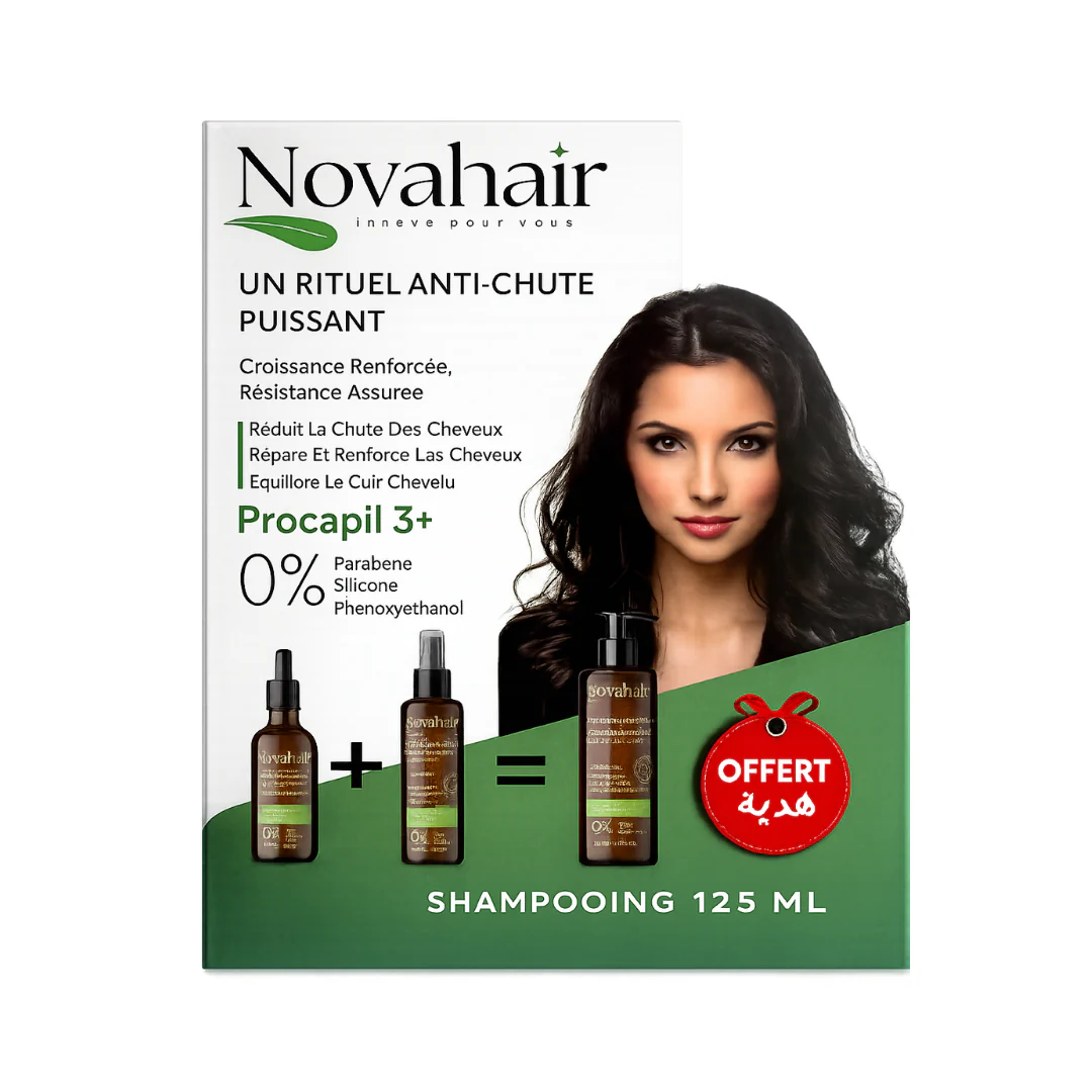 NOVAHair  Pack Anti-Chute- Huile + Lotion = Shampoing OFFERT - Image 2
