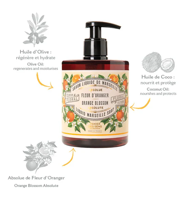 PANIER DES SENS Savon de Marseille liquide Fleur d’Oranger 500ml - Image 2