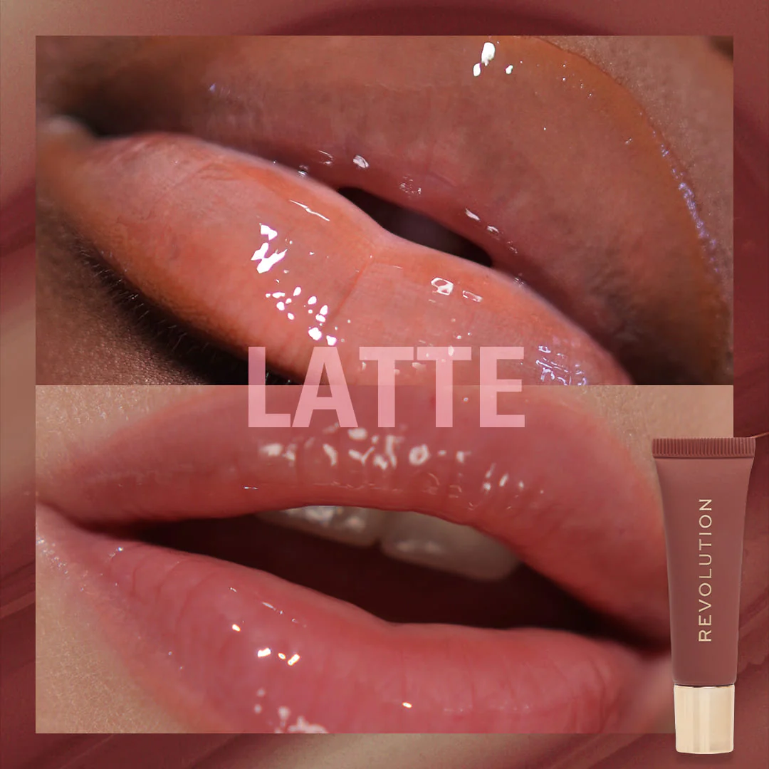 Revolution Juicy Peptide Lip Balm Nude Latte - Image 2